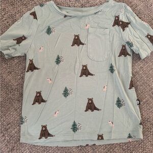 Kyte BABY Mint Bear and Tree Print trail Tee